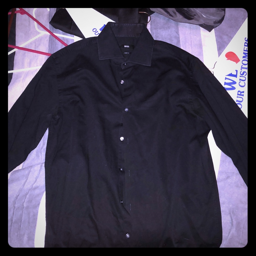 Black Hugo boss button down